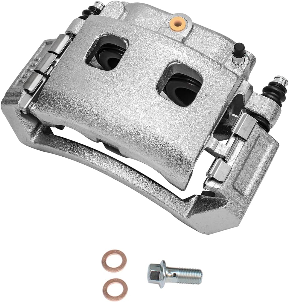 Detroit Axle - Front Brake Kit for 2002-2005 Dodge Ram 1500 2005-2006 Durango Disc Caliper w/Bracket Ceramic Pads w/Hardware Replacement