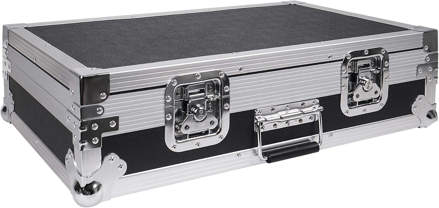 Sound Town Heay-Duty Plywood Gutiar Pedal board ATA Road Case with Pedal Mounting Tape Fastener, Interior: 24.7' x 14' (STRC-PD1)