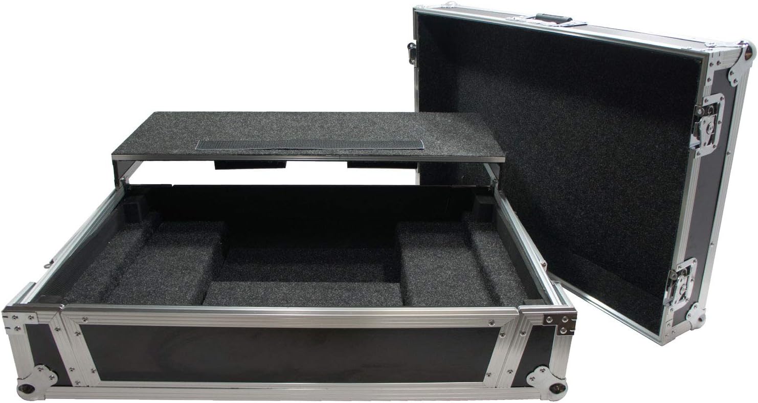 Harmony Audio HCNS7LTWFXTR Flight Glide Laptop Stand Combo DJ Case Compatible with Numark NS7 II