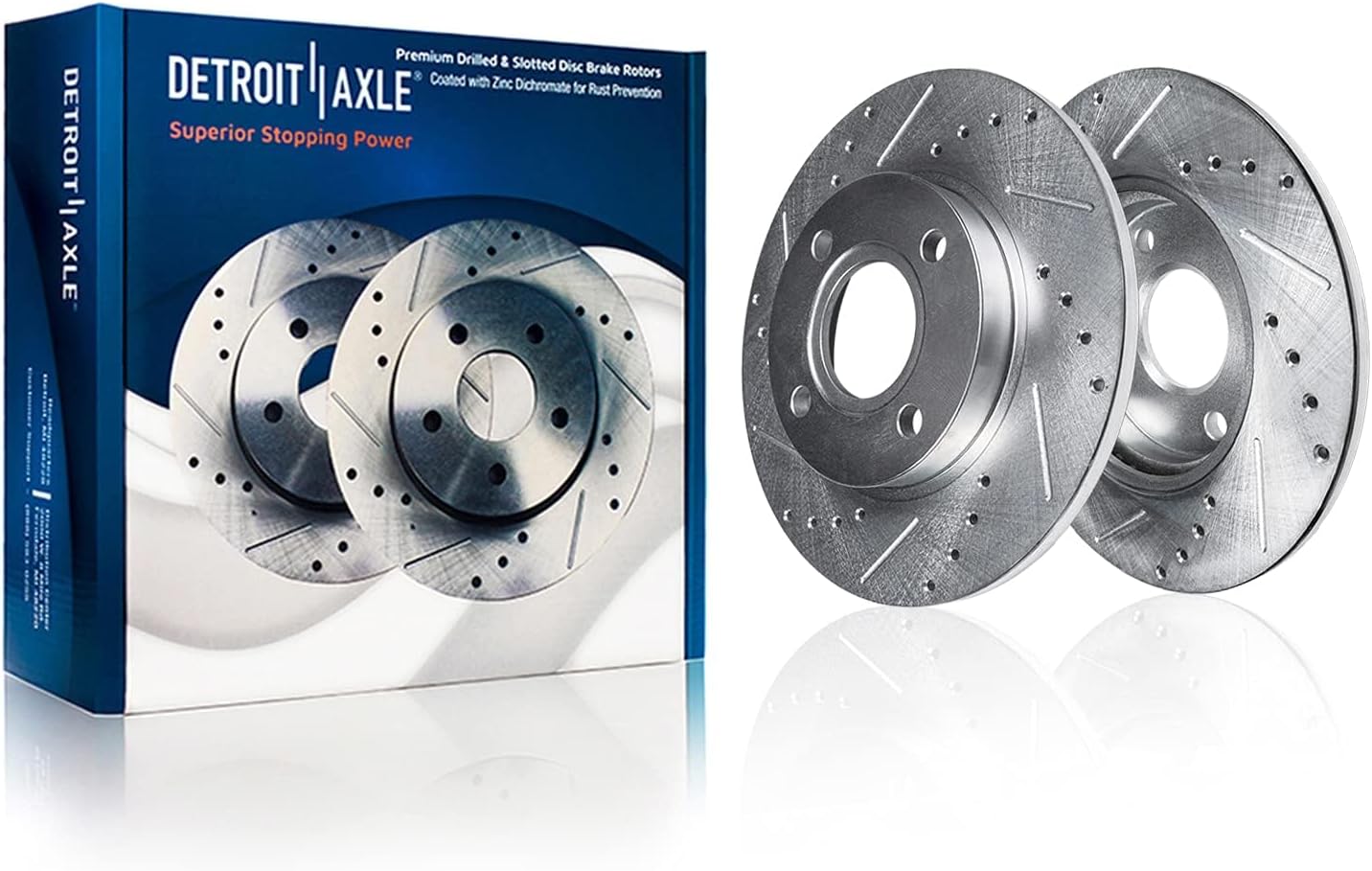 Detroit Axle - Brake Kit for 2007-2013 Mini Cooper 2008 2009 2010 2011 2012 2013 Drilled Slotted Disc Brake Rotors Ceramic Brakes Pads Replacement : 11.02' inch Front and 10.20' inch Rear Rotor