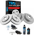 TRQ Front and Rear Performance Brake Pad & Rotor Kit, with Chemical Kit Ceramic Vented Premium G-Coated Compatible with 2012-2020 Dodge Durango Jeep Grand Cherokee