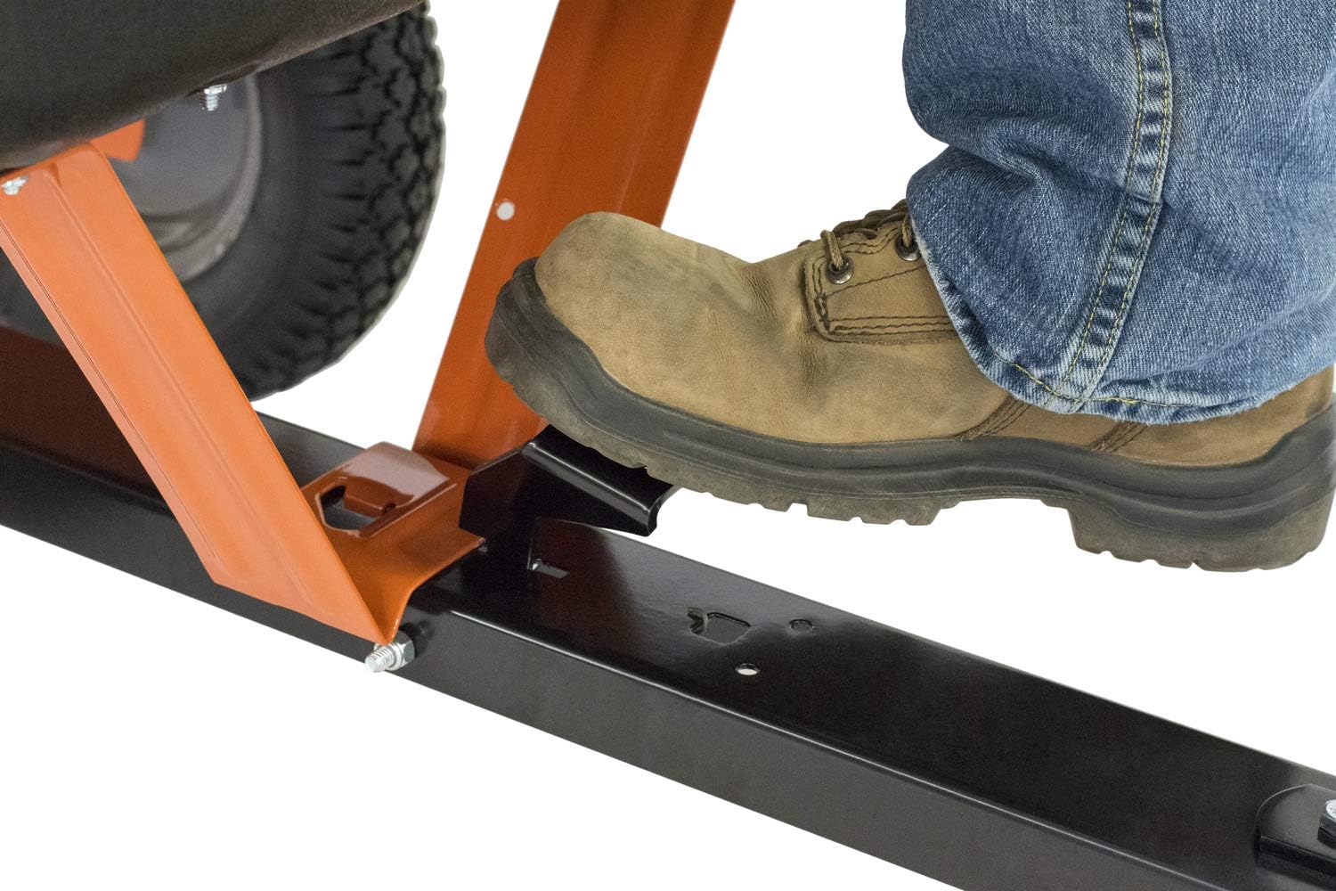 Agri-Fab 45-0533 650 lbs Tow Behind Poly Dump Cart, 10 CU. FT.; Lawn & Garden Cart/Trailer for Lawn Mowers, 16' Pneumatics Tires, Easy to Use Foot Pedal Dumping Lever