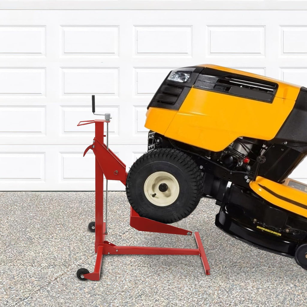 Lawn Mower Lift, 29 Inch Lawn Mower Lift Tool Adjustable Movable Lawn Mower Lift Solid Carbon Steel Lawnmower Lifting Machine for Riding Lawn Mower, Zero Turn Lawn Mowers (450lbs Regular)