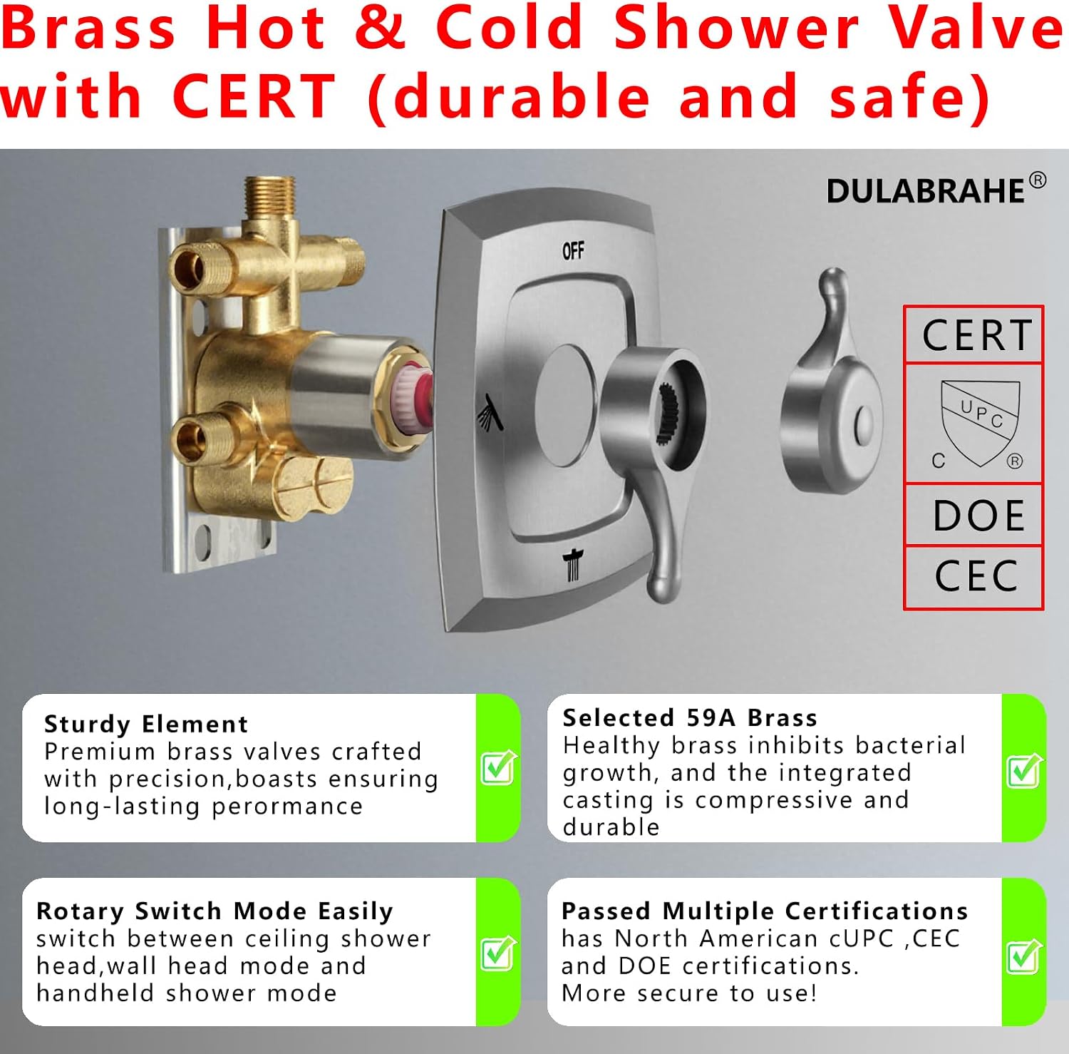 14 X 20 Inch Ceiling LED Rain Shower Head, Dual Rainfall Smart Shower System Set With 8 Inch Wall Head For Two People (Brushed Nickel)