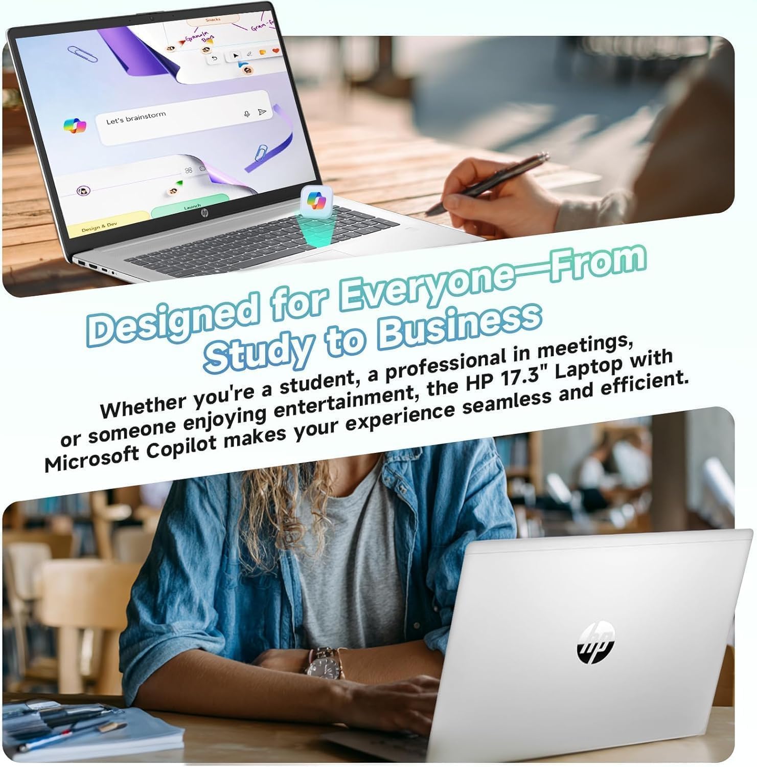 HP 17 Inch FHD Laptop 2026 Edition, AMD Ryzen 5 7430U 6-Core Processor, 16GB RAM, 512GB SSD, USB-C, Wi-Fi 6, Windows 11, Long Battery, Large Screen for Home, Office & Study
