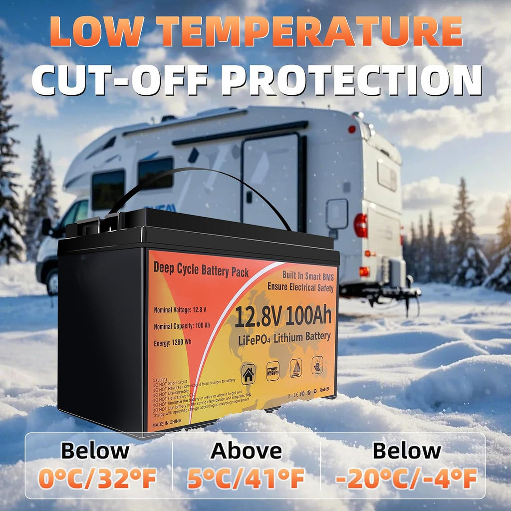 12V 100Ah LiFePO4 Battery, Lithium Battery Group 31 Smart 100A BMS, 15000+ Deep Cycles 10-Year Lifespan Low Temp Protection Lightweight Batteries for Trolling Motor, RVs, Boat, Marine, Yacht, Off-Grid