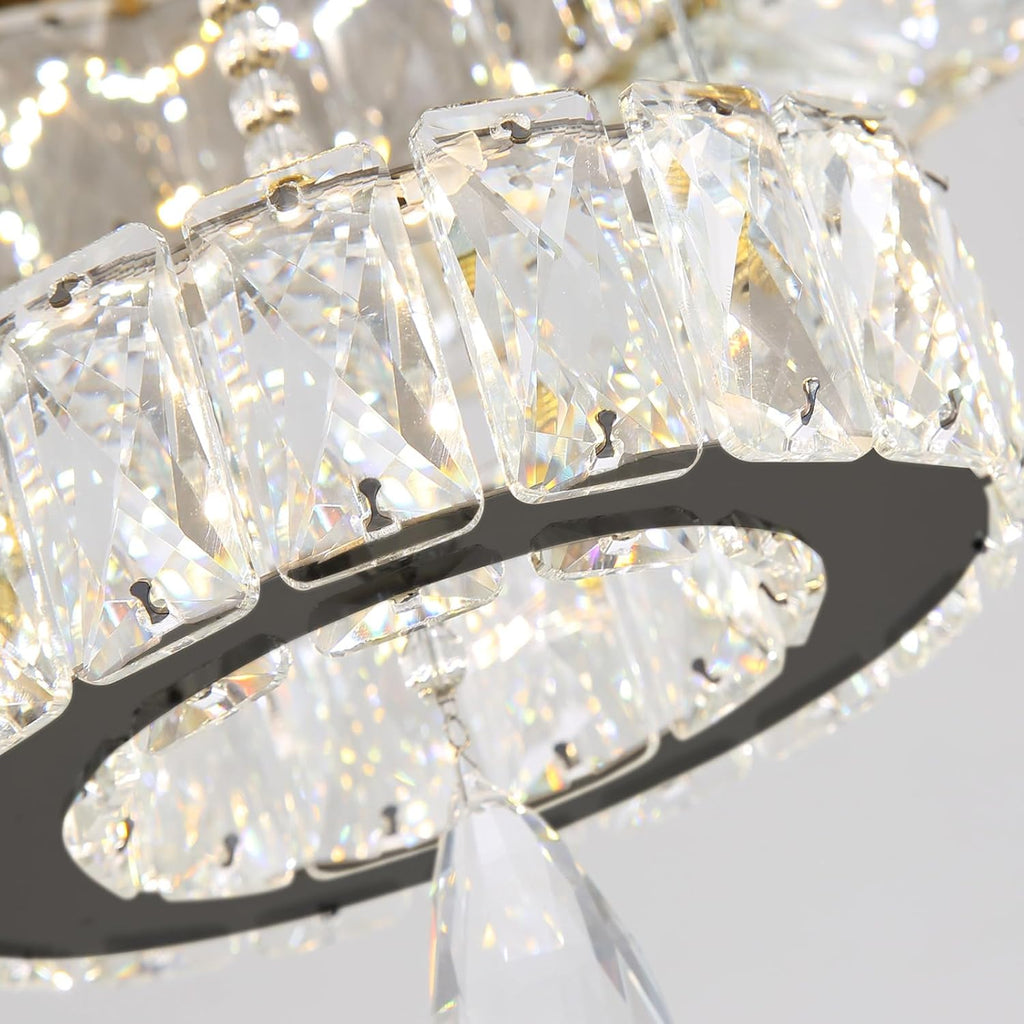 Modern Chandelier Bedroom Light Indoor LED Dimmable Lights Ceiling Chandeliers for Dining Room Kitchen Entryway Black 20W LEDs Fixtures 1600 Lumens