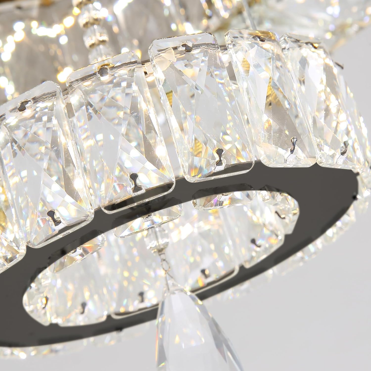 Modern Chandelier Bedroom Light Indoor LED Dimmable Lights Ceiling Chandeliers for Dining Room Kitchen Entryway Black 20W LEDs Fixtures 1600 Lumens