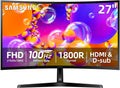 Samsung 27 inch FHD Gaming Monitor, S3 Series, 100Hz, 1800R Curved, G-Sync Compatible, Contrast Ratio 3000:1, Flicker-Free, Game Mode, HDMI & VGA, Ultra-Slim, Tilt Adjustment, Black