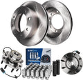 Detroit Axle - 4WD Front Wheel Bearing Hubs Brake Kit for Silverado 2500 HD Sierra 3500 Classic Yukon XL Avalanche Suburban 2500 H2 Brake Rotors Wheel Bearing Hubs Lug Nuts Replacement