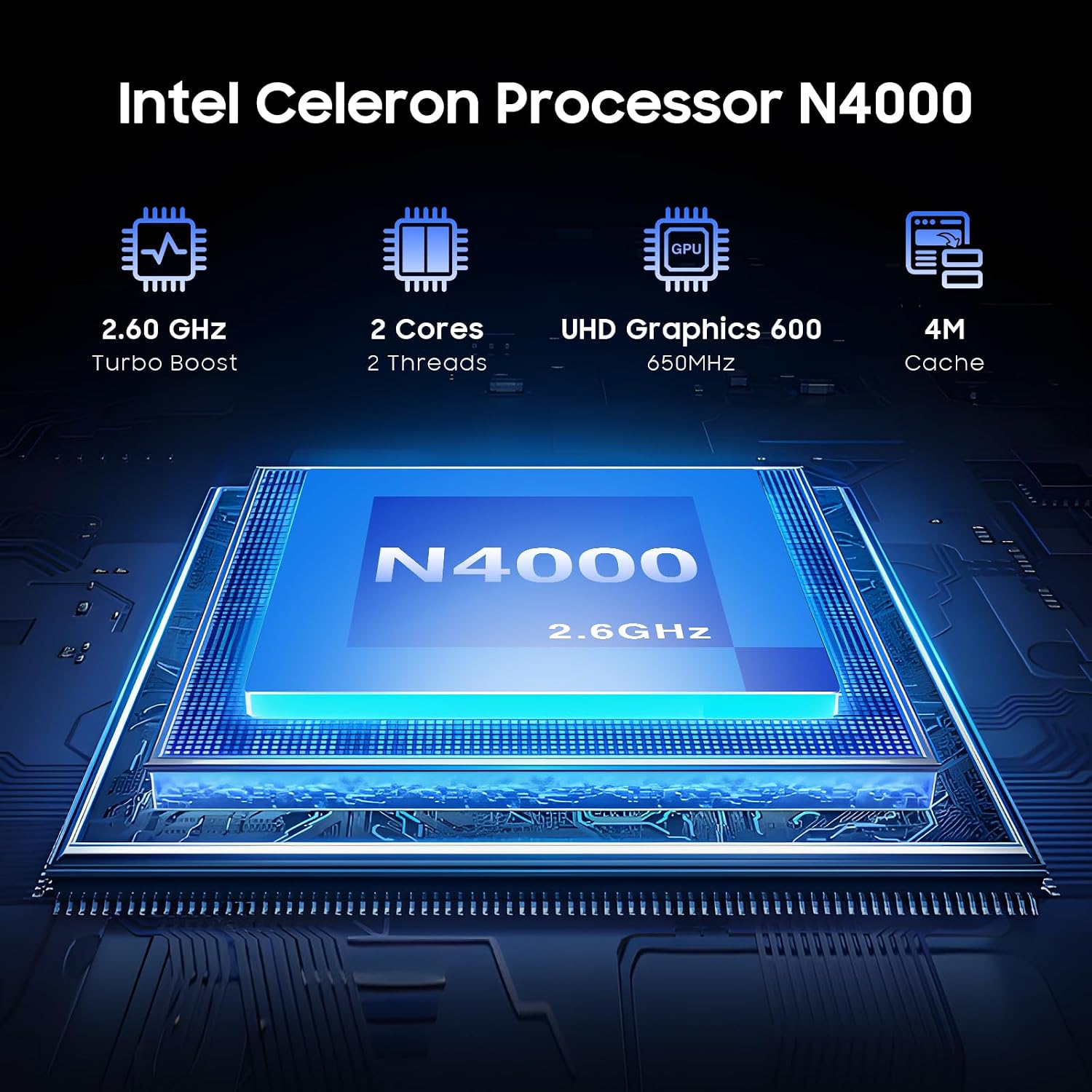 AE86 15.6' Laptop, Celeron N4000, 12GB RAM 256GB SSD, Full HD 1080P Display, Dual-Band WiFi, Mini HDMI, Lightweight Slim Silver Notebook for Business, School, Home