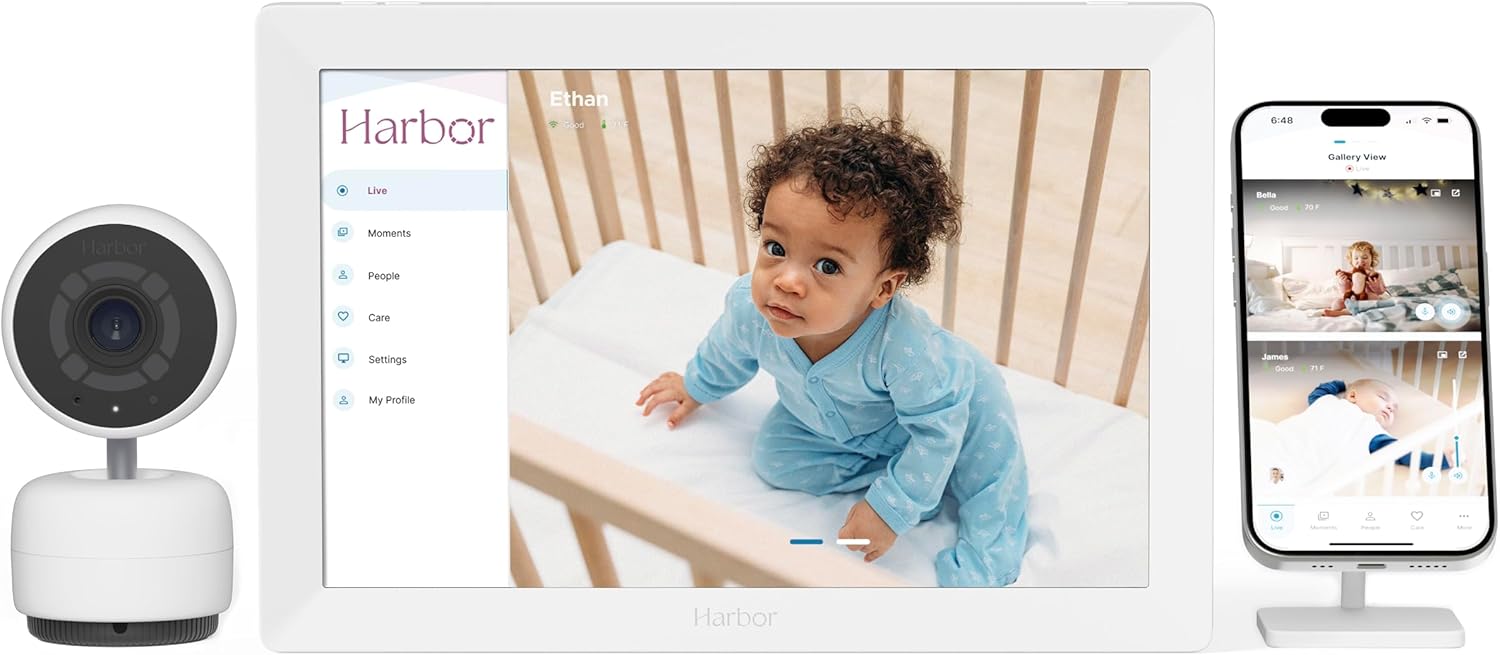 Harbor Smart Baby Monitor with 10' Tablet - The Most Reliable Way to Monitor Your Baby with or Without Internet - Private & Secure - Travel Friendly - Supports 2+ Cameras - Lifetime Membership