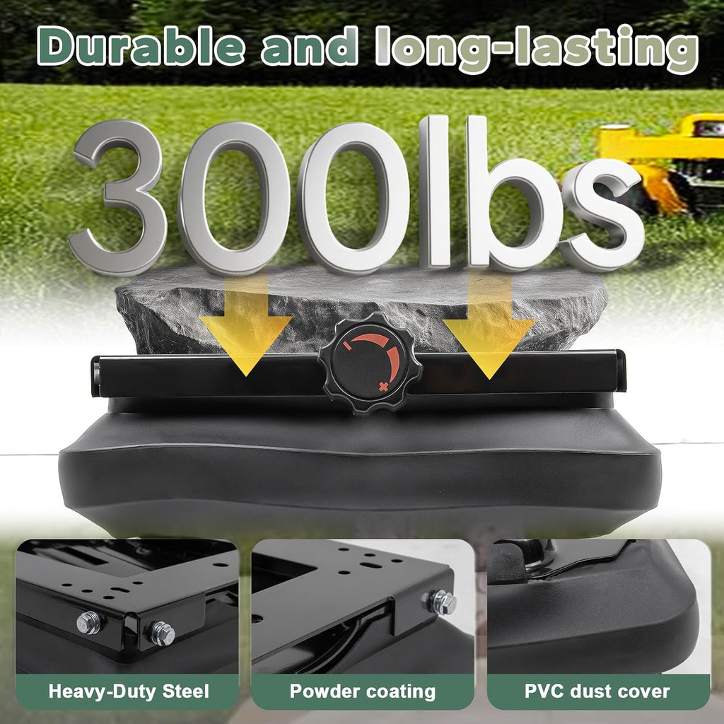 NIXFACE Seat Suspension Kit for Zero Turn Lawn Mower,Kubota,John Deere,Bad Boy,Tractors,Forklifts W/O Slide Track