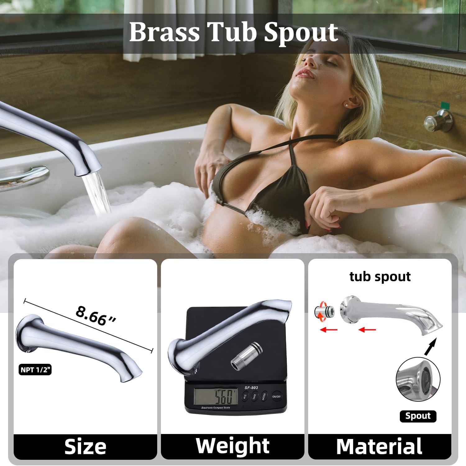 All Metal Thermostatic Shower System with Tub Spout Backnets Wall Mounted Shower Faucet Set for Bathroom with 9 Inch Rain Shower Head and Handheld, Rough-in Valve Body and Trim kit, Polished Chrome