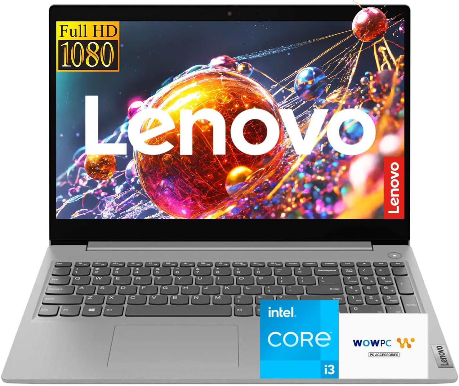 Lenovo Ideapad Business Laptop with Microsoft Office, Intel Dual-Core Processor(Up to 4.1 GHz), 15.6' FHD Display, 12GB RAM, 256GB SSD, SD Card Reader, Windows 11, Copilot AI-Ready, WOWPC USB