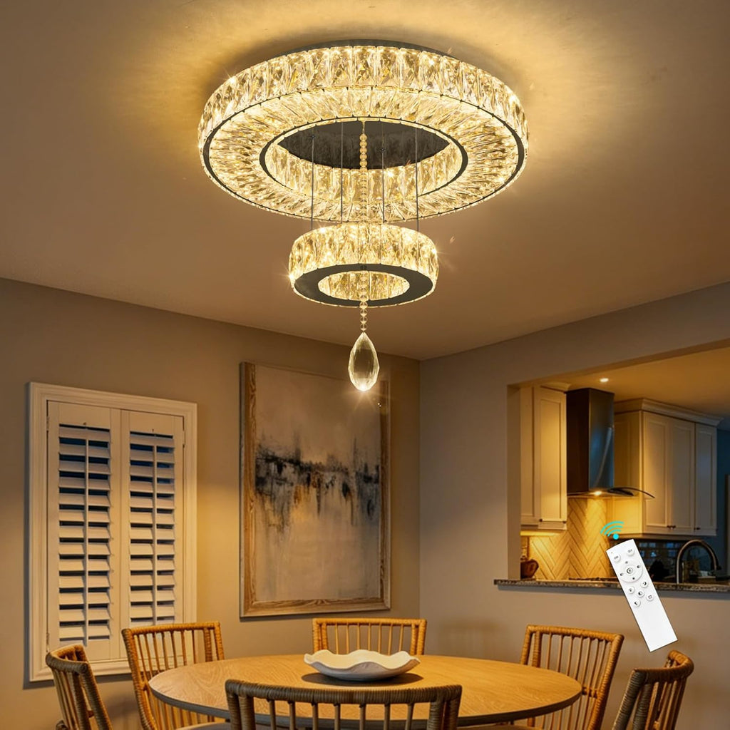 Modern Chandelier Bedroom Light Indoor LED Dimmable Lights Ceiling Chandeliers for Dining Room Kitchen Entryway Black 25W LEDs Fixtures 2000 Lumens