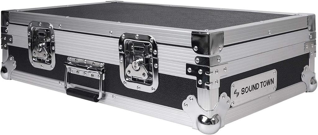 Sound Town Heay-Duty Plywood Gutiar Pedal board ATA Road Case with Pedal Mounting Tape Fastener, Interior: 24.7' x 14' (STRC-PD1)