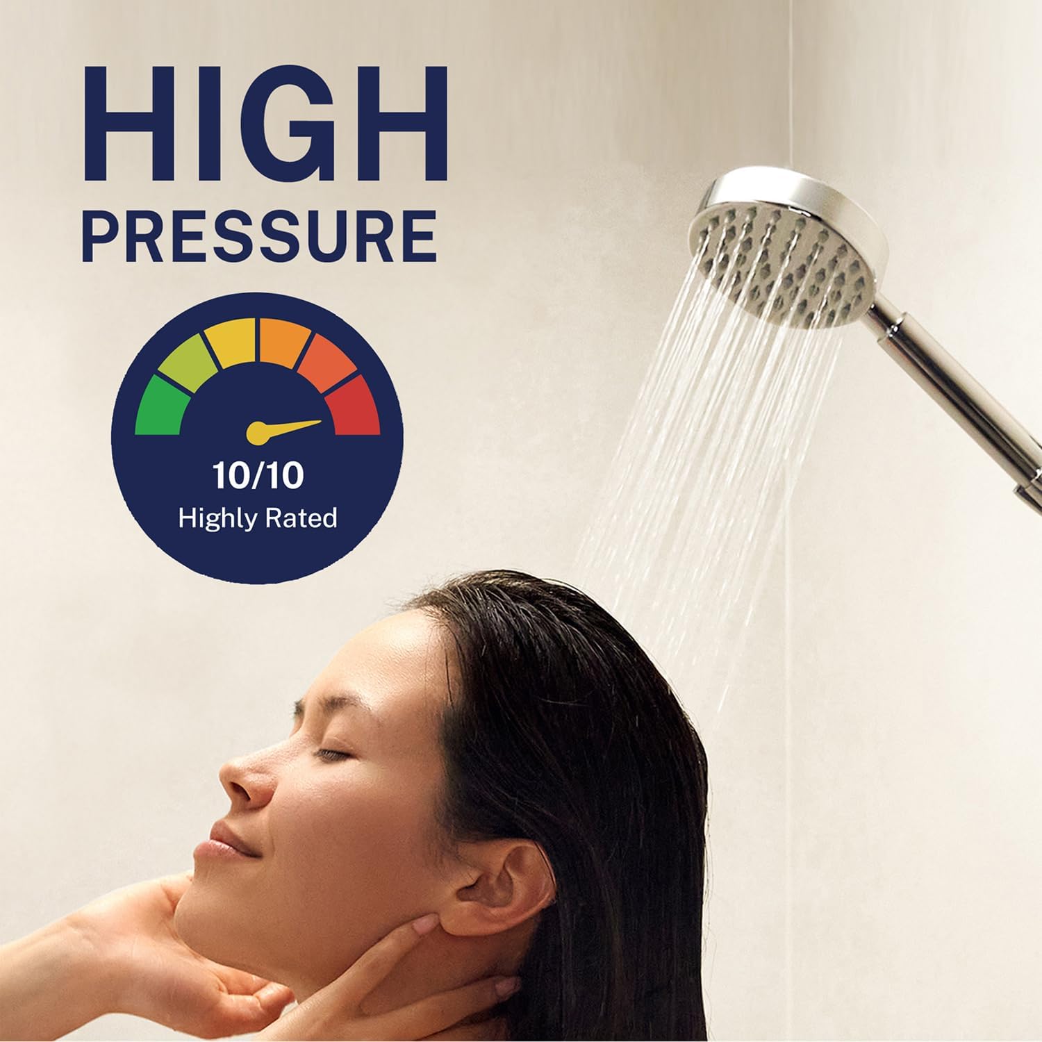 HammerHead Showers® Solid Metal 27.5 Inch Shower Slide Bar Set and Handheld Shower Head with Hose — BRUSHED GOLD — 1.75 GPM Low Flow Spray Wand — Easily Adjust Height & Angle of Handshower