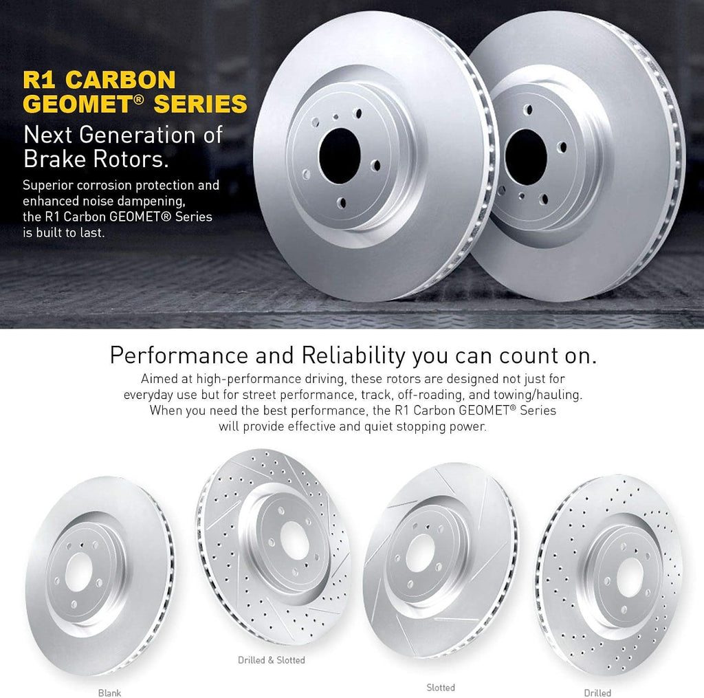 R1 Concepts Front Brake Kit Fits 2002-2005 Ford Explorer; 2002-2005 Mercury Mountaineer| Optimum Oep Brake Pads and Blank Brake Rotors| 12.0' Front