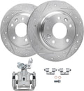 Detroit Axle - Rear Brake Kit for Ford Fusion Lincoln MKZ Zephyr Mazda 6 Mercury Milan, 11.02'' inch Drilled & Slotted Brake Rotors Brake Caliper Replacement