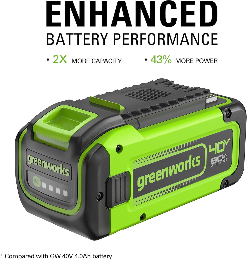 Greenworks 40V (165 MPH / 660 CFM / 75+ Compatible Tools) Cordless Brushless Backpack Leaf Blower, 8.0Ah Battery and Charger Included, Green