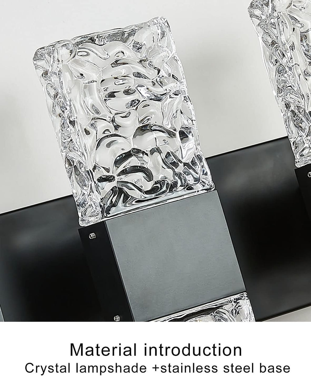 Black Bathroom Light Fixtures Crystal Bathroom Vanity 4 Light Over Mirror Modern LED Wall Light ，6000K Cool Light，40 Watts