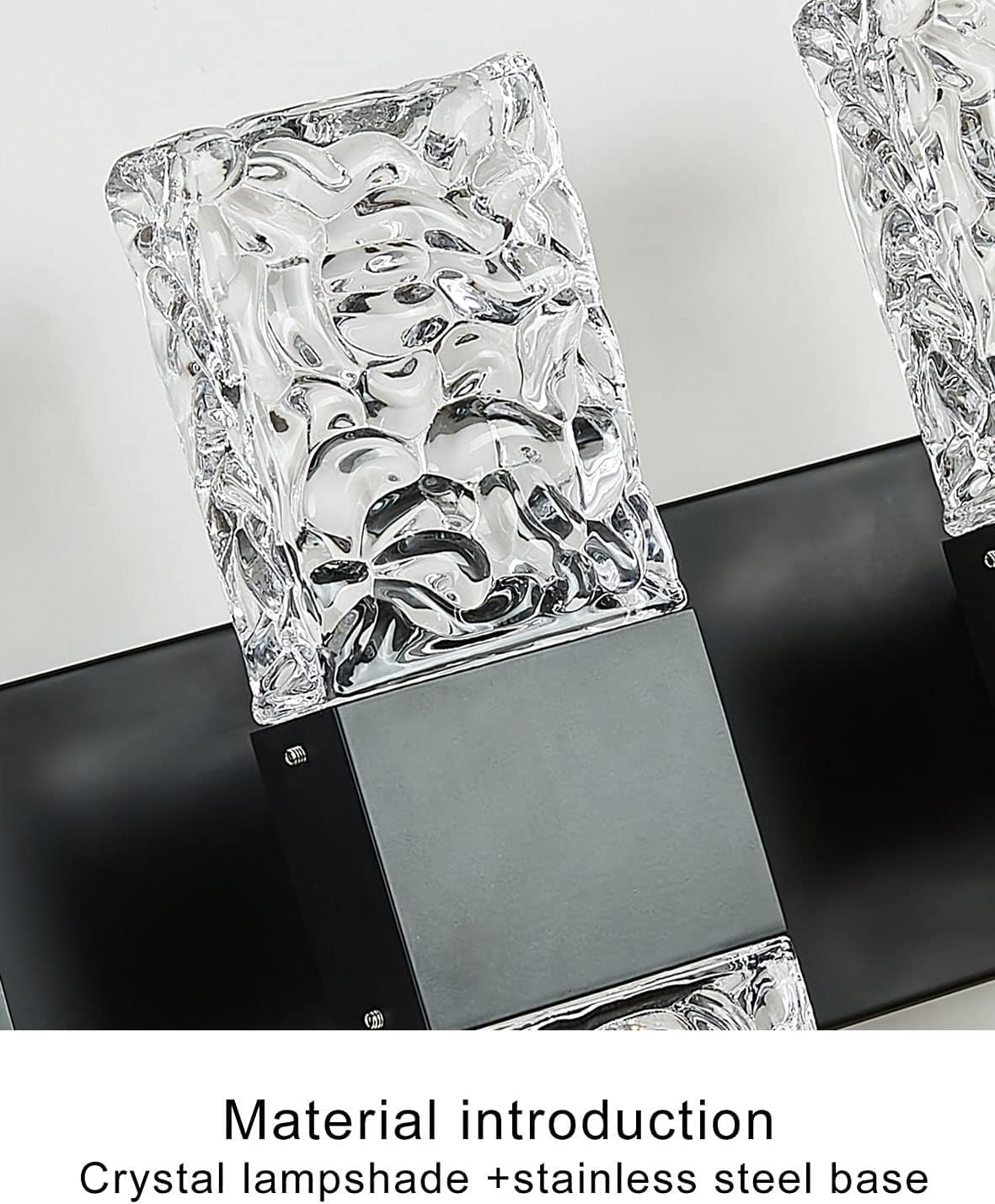 Black Bathroom Light Fixtures Crystal Bathroom Vanity 4 Light Over Mirror Modern LED Wall Light ，6000K Cool Light，40 Watts