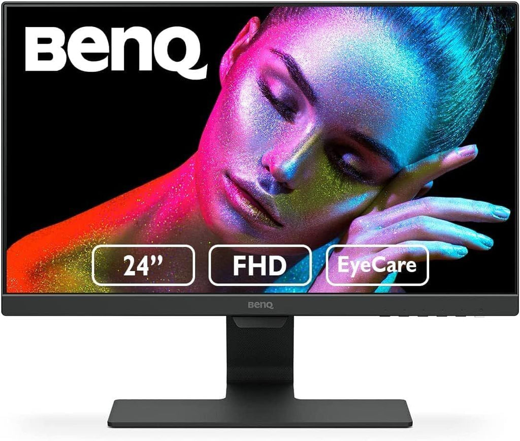BenQ GW2480 Computer Monitor 24' FHD 1920x1080p | IPS | Eye-Care Tech | Low Blue Light | Anti-Glare | Adaptive Brightness | Tilt Screen | Built-in Speakers | DisplayPort | HDMI | VGA,Black