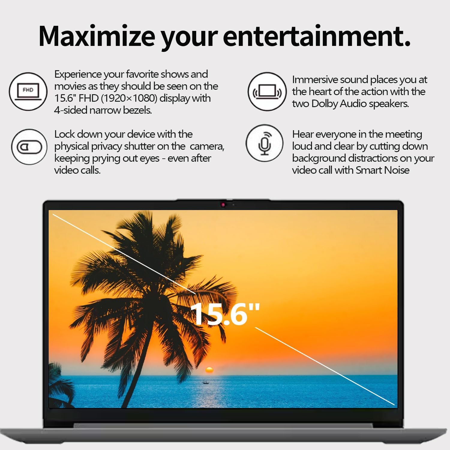 Lenovo IdeaPad 15.6' FHD Laptop for Home & Students, Intel Celeron N6000, 8GB RAM, 128GB eMMC, Up to 10-Hour Battery, Windows 11, Office 365 with 1TB Cloud, 1-Year ADP, Bundle with PCO Laptop Cooler