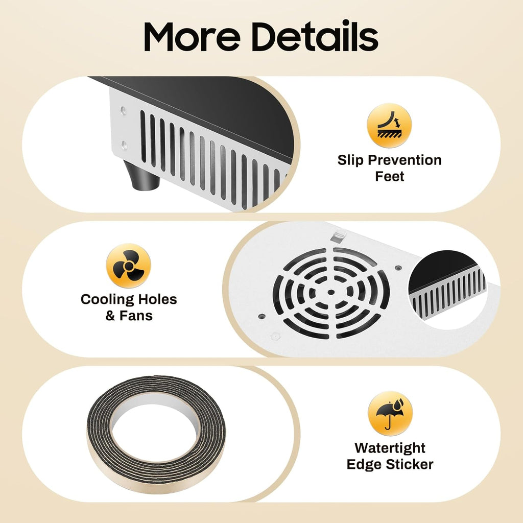 110V 3000W 23.4 Inch 4 Burners Electric Cooktop, 9 Heating Level Stove Sensor Touch Control Countertop Electric Hot Plate Drop-in Cooktop with Child Lock for Kitchens Snack Hotels.