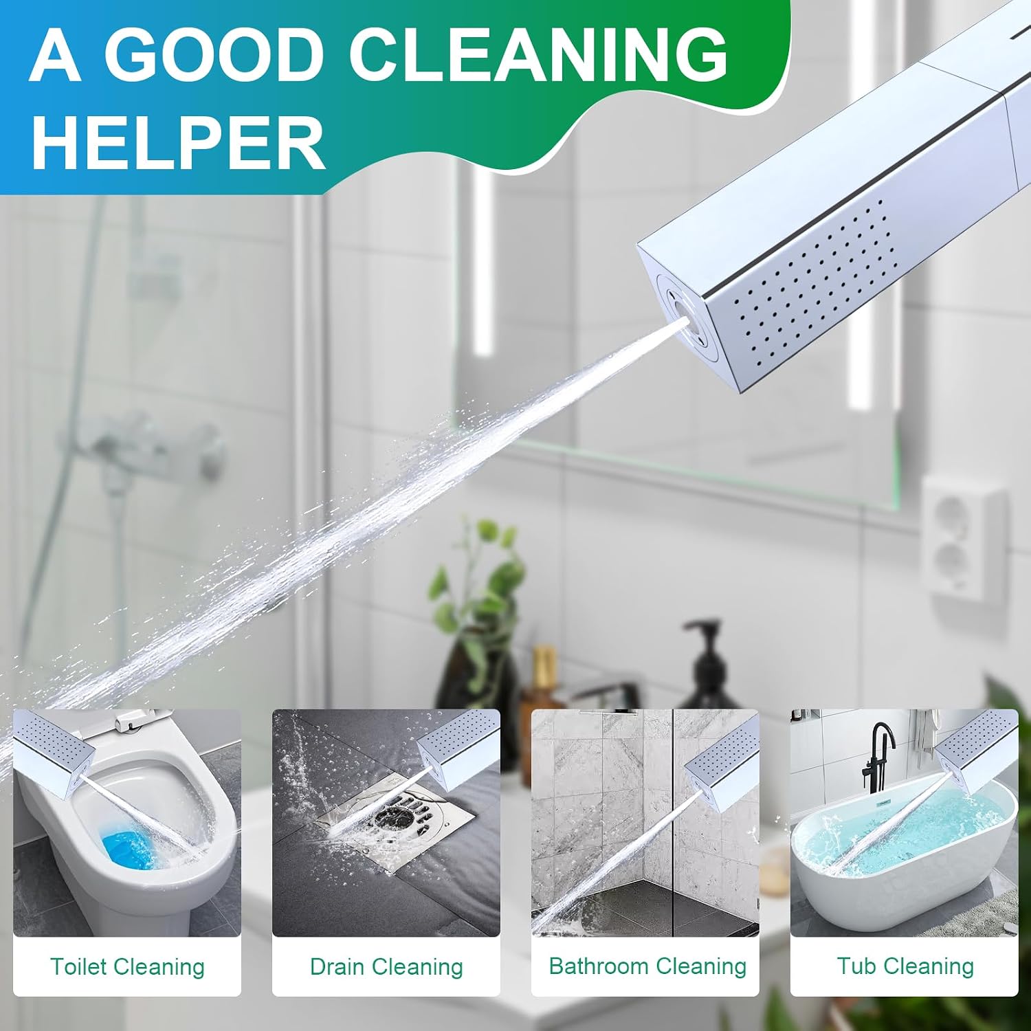 Thermostatic Dual Heads Shower System Chrome Faucets Set, 4-Way Full Body Spray Shower Fixtures 14X20' LED Rainfall Shower Head with 6' Wall Mount Showerhead, Dual-mode Handheld, 4 Jets with Shut-Off