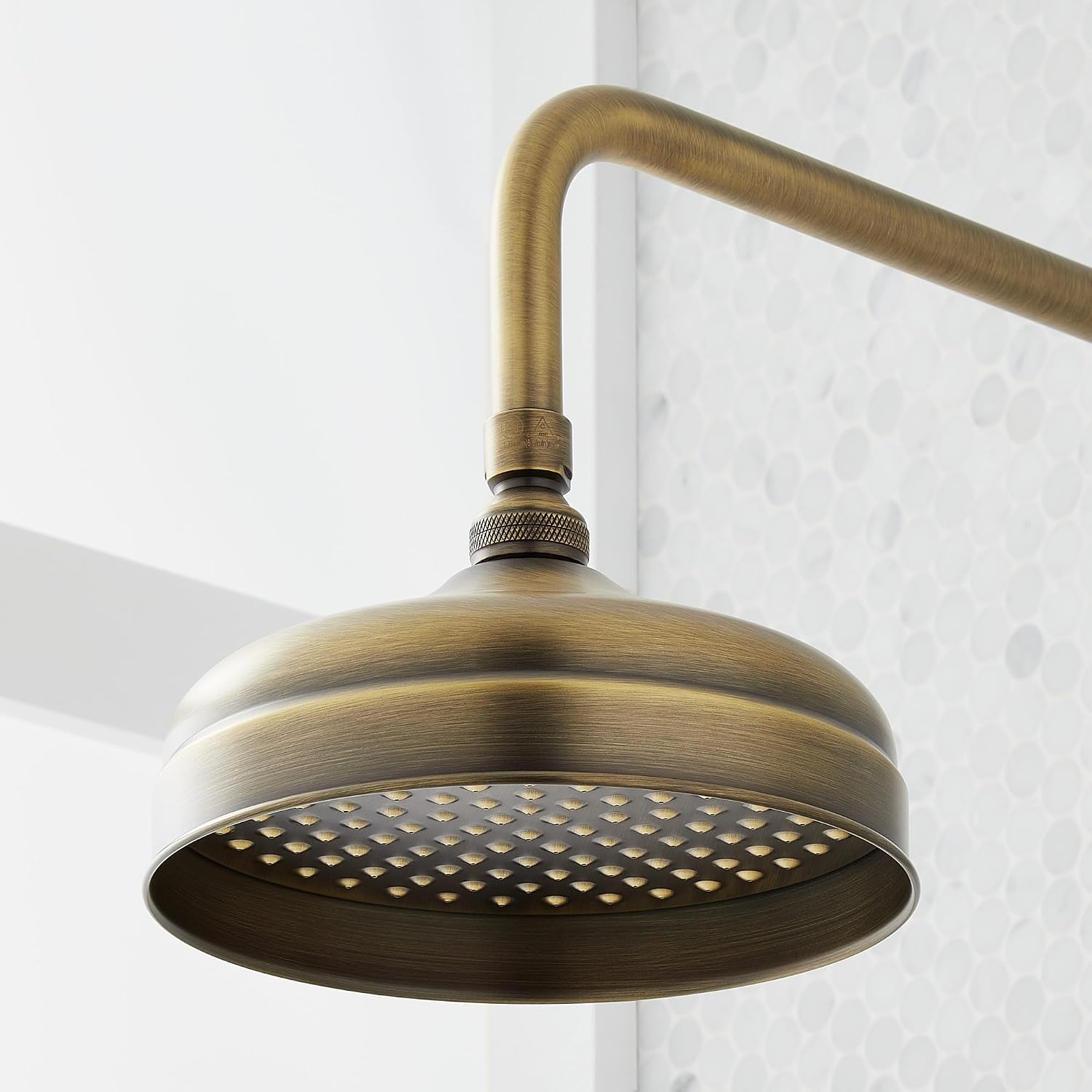 Signature Hardware 370008 Baudette Exposed Wall Mounted Shower with Rainfall Shower Head - Oil Rubbed Bronze