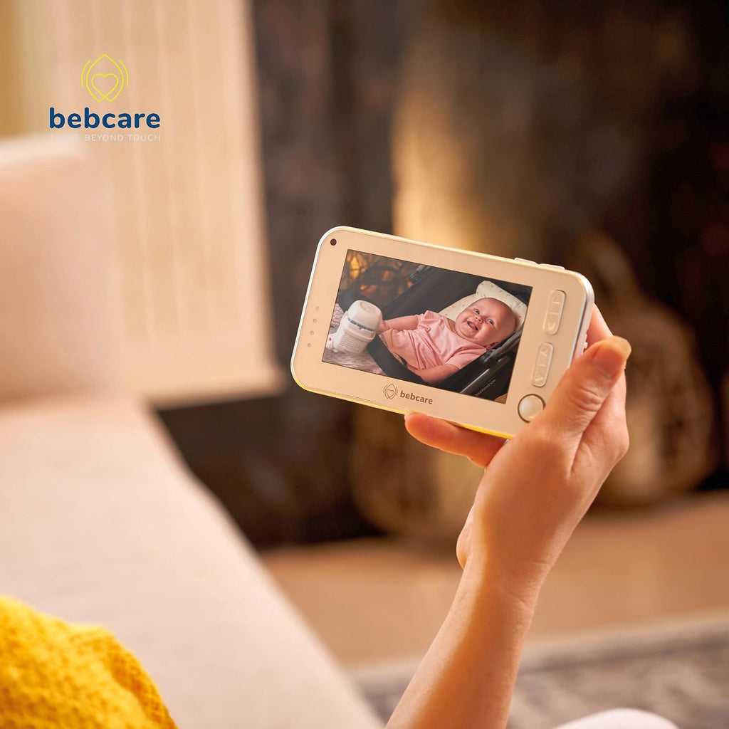 Bebcare Motion - Video Baby Monitor (2-Camera Bundle): 4.3' Ultra-Clear Screen, 360° Pan-and-Tilt Camera, Temperature Sensor, Motion and Sound Alert, Auto Baby Tracking Camera