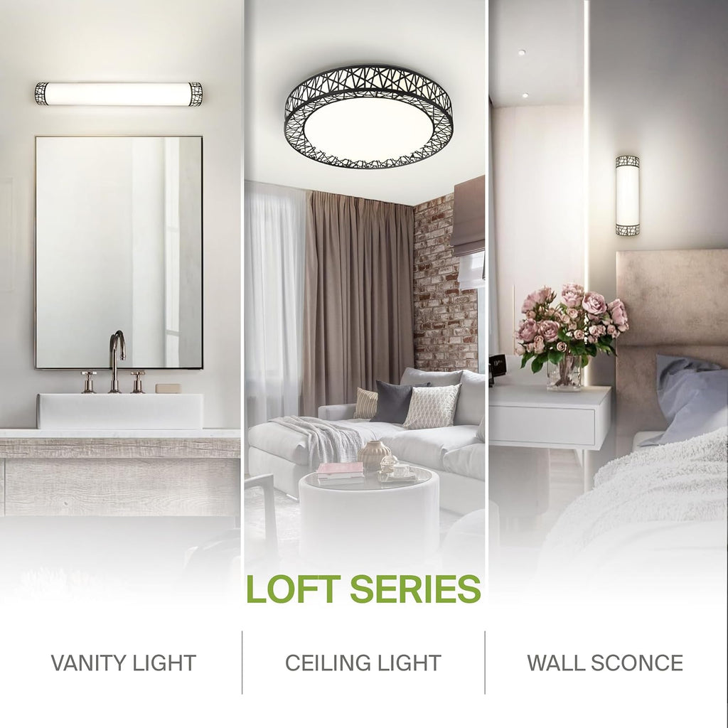 ASD 12 Inch LED Flush Mount Ceiling Light Fixture for Bedroom, 20W 1113LM 5CCT 2700K-5000K, Triac Dimmable Lights, Dining, Living Room, Kitchen Lamps, Modern Home Lighting Fixtures, Black, ETL, 4 Pack