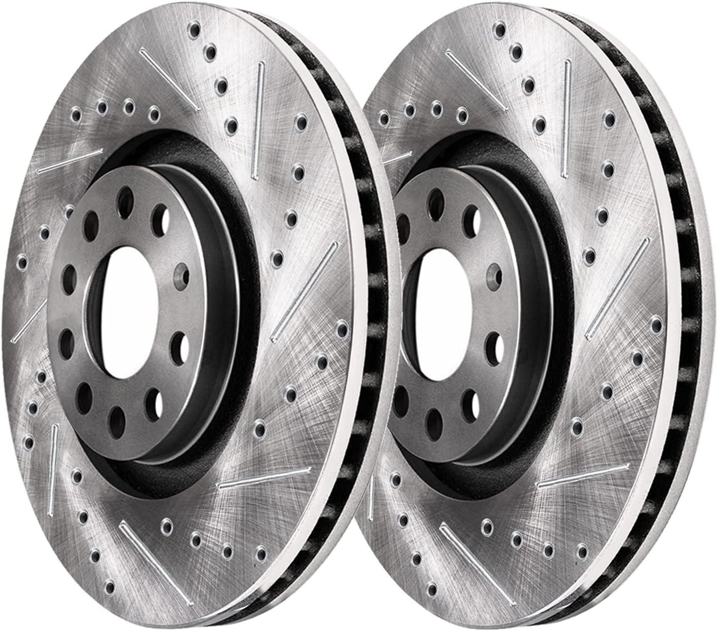 Detroit Axle - Brake Kit for Volkswagen 2010 Jetta 2009-2011 Eos 2009-2010 Audi A3 Quattro 11.34' inch Front and 11.10' inch Rear Drilled and Slotted Disc Brake Rotors Ceramic Brakes Pads Replacement