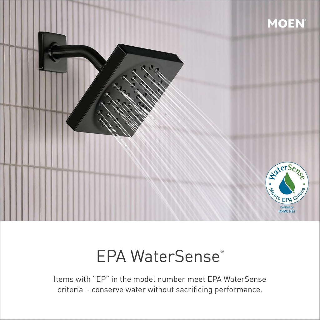 Moen T2282EPBL Dartmoor Shower Only System with Eco-Performance Rainshower Showerhead, Valve Required, Matte Black