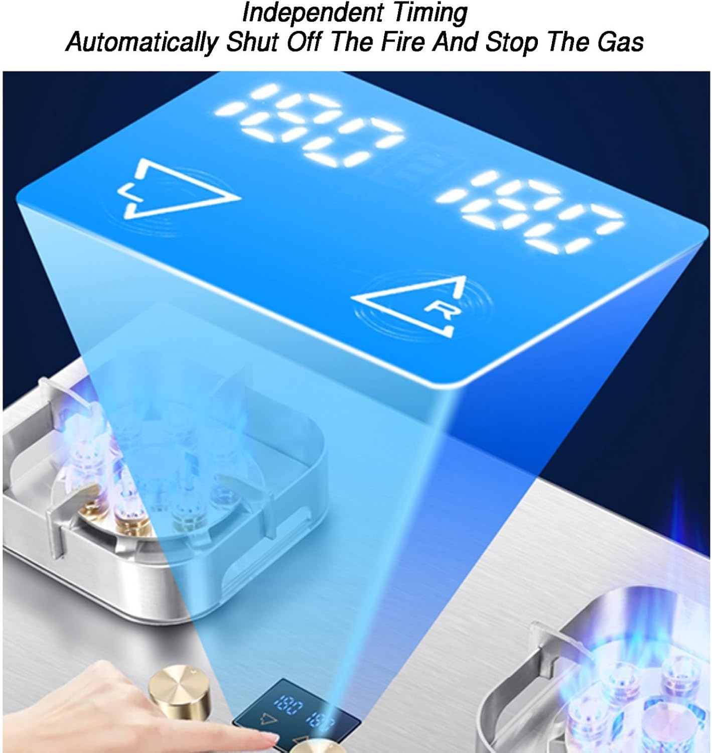 NIKKHO Gas Cooktop,2 Burners Gas Hob,with Timer Function,7.2KW NG/LPG Gas Stove,for Caravan Home Camping Catering,Electronic Pulse Type Gas Stove (Color : NG), 54768