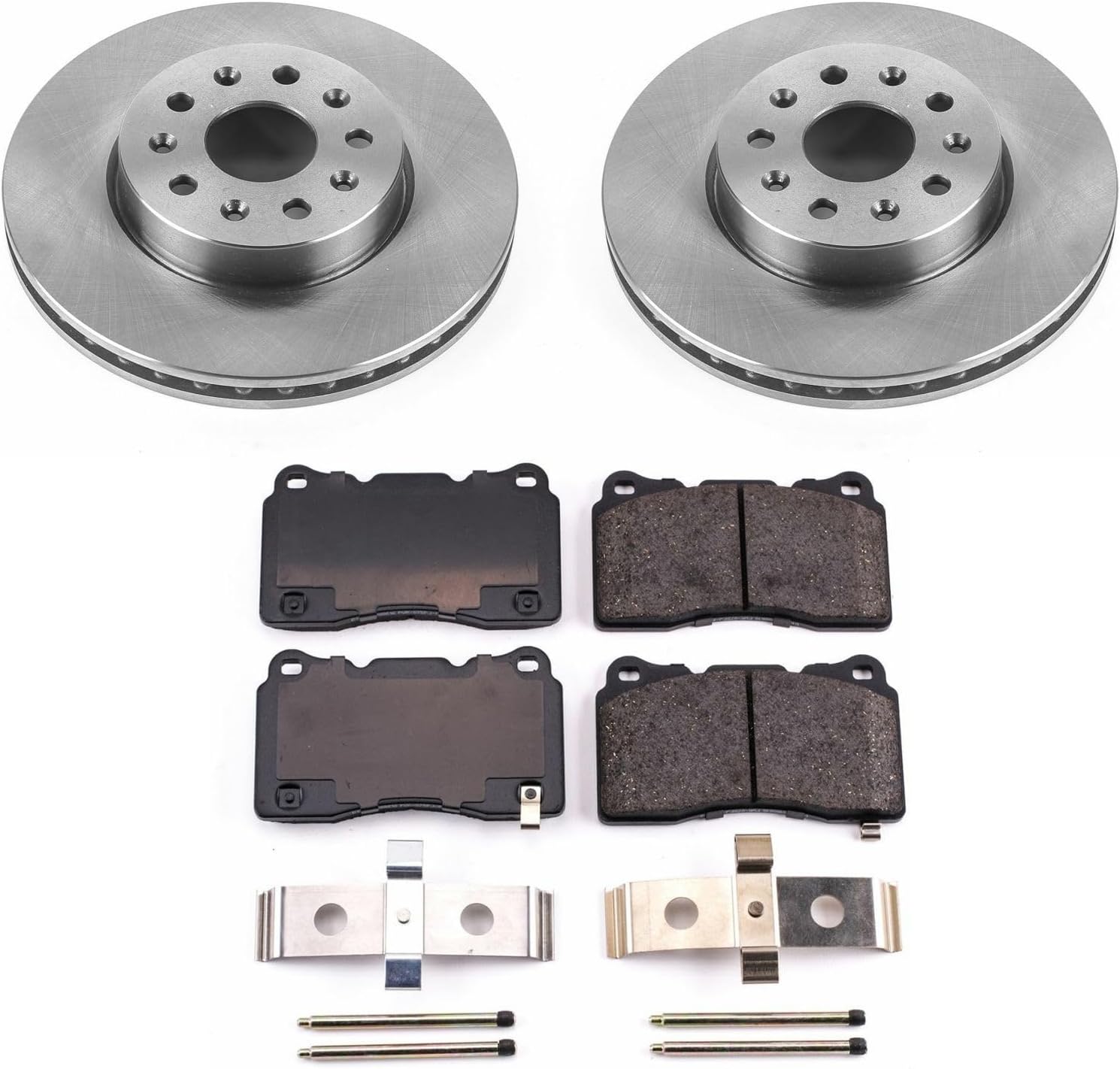 PowerStop Front Brake Kit for Cadillac CTS 2014-19 | Chevrolet Camaro 2016-24 - Z17 Ceramic Brake Pads & Disc Rotors Replacement, KOE7001