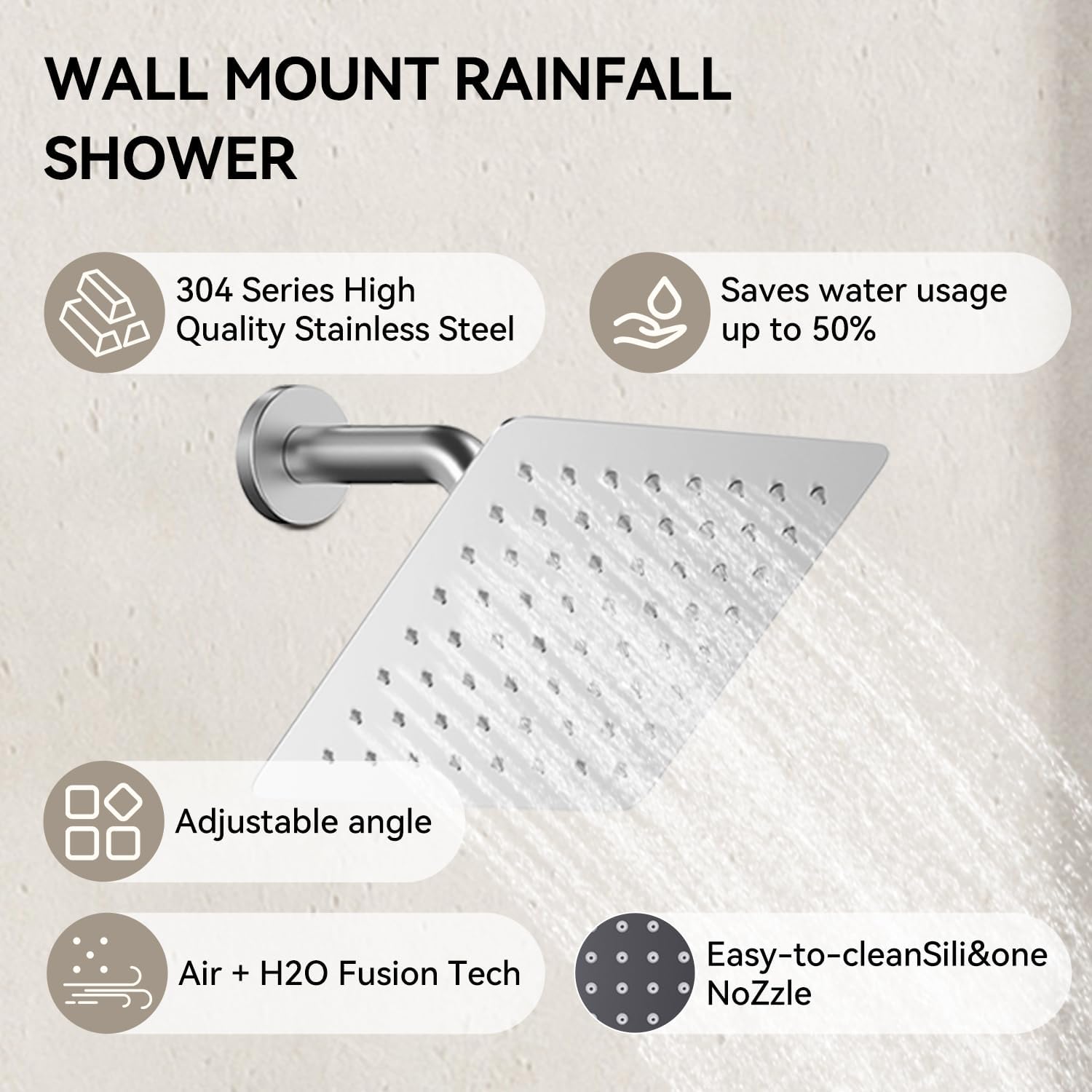 Shower Faucet Set,Thermostatic Shower System,12 Inch Ceiling Mounted and 6 Inch Wall Mount Rain Shower Head with 2 in 1 Handhled,High Pressure Dual Shower Head Combo Set