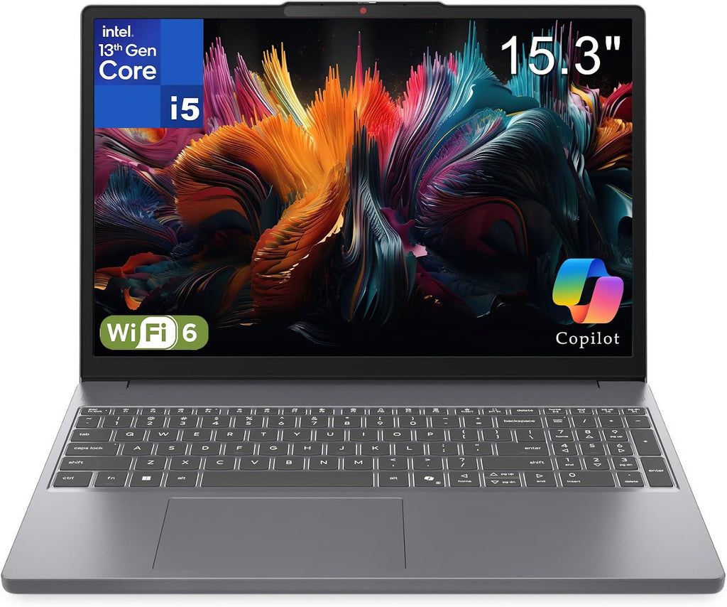 Lenovo 2026 IdeaPad Slim 3 Laptop - Intel Core i5-13420H, 15.3' FHD Anti-Glare Display, 16GB DDR5 RAM, 512GB SSD, Office 365, AI-Powered Copilot, Lightweight for Students & Professionals, Slate