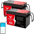 12V 330Ah LiFePO4 Battery Small Size, 4224Wh Lithium Battery with 200A BMS, Up to 10000+ Rechargeable Cycles, Perfect for RV Camping, Trolling Motor, Solar Power Storage (12V*330Ah*2Packs)