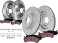 Detroit Axle - Brake Kit for 2019-2024 Mazda CX-5, Drilled and Slotted Disc Brake Rotors Ceramic Brake Pads with Hardware Replacement: 12.60' inch Front and 11.93' inch Rear Rotor