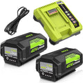 OHYES BAT Replacement for Ryobi 40 Volt Battery and OP401 Charger Compatible with Ryobi 40v Battery OP40401 OP4026 OP40261 OP4050 OP40601 OP40602 Cordless Power Tools (Green)