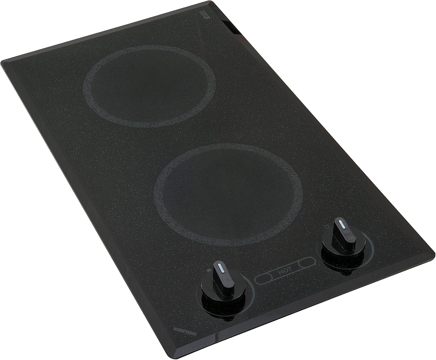 Kenyon Mediterranean 2-Burner Small Cooktop, Electric Cooktop for Energy-Efficient Cooking, Knob Control, Portrait Cooktop, 208-Volt, Black