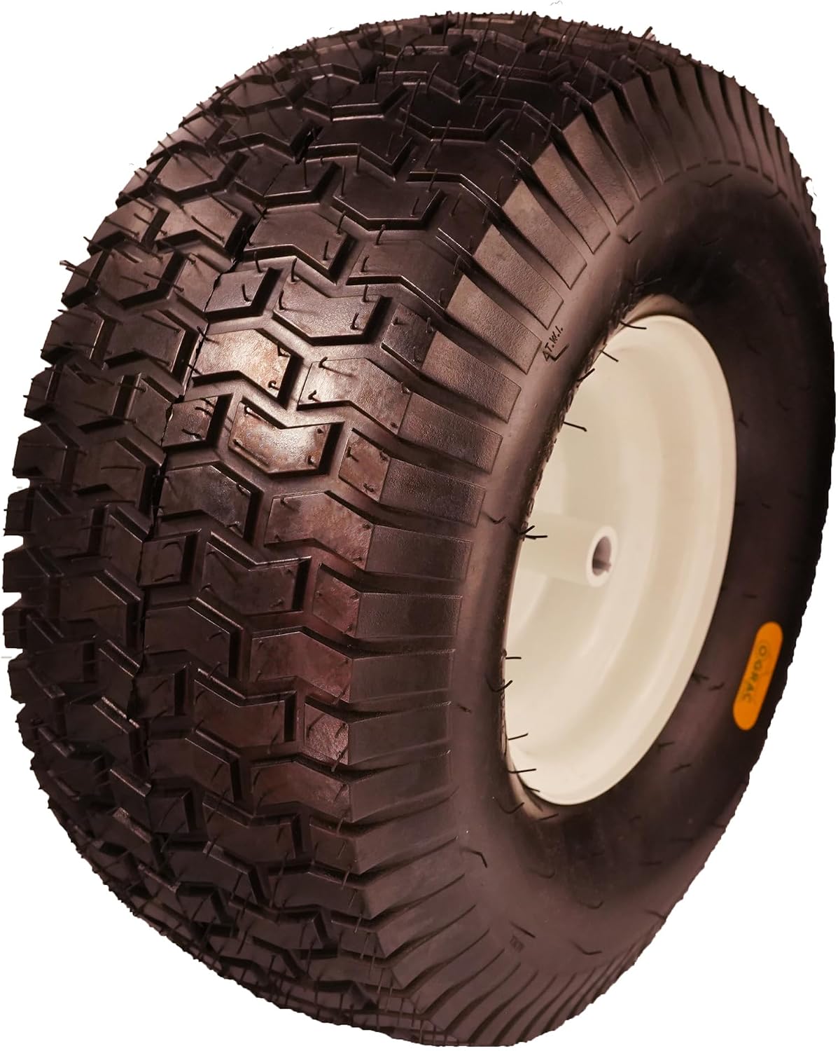 20x8.00-8 Lawn Mower Tire and Wheel Tubeless with 3/4 Bushing, 3.5'Offset Hub and 3 1/16' Keyway 20x8x8 Lawn Mower Tire with Rim for Tractor Rear, Turf Tread 20 inch Wheels, 800 lbs Weight Capacity