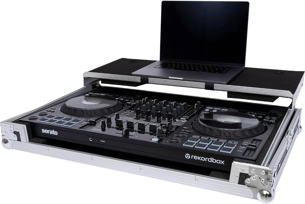 Pioneer DDJ-FLX10 4-Deck DJ Controller Bundle with Headliner HL10010 Classic Dual-Tone Flight Case | Rekordbox + Serato DJ Pro | Road-Ready Controller with Exact-Fit Custom Interior Protection
