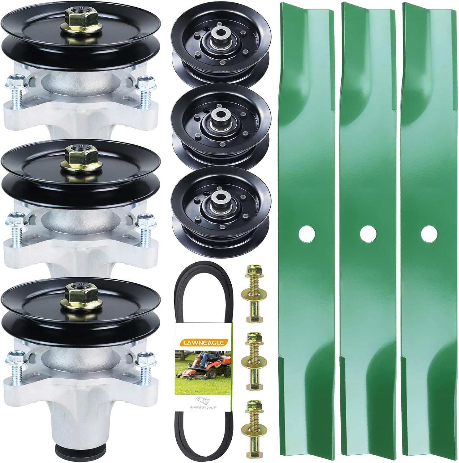 SS5000 Deck Rebuild Kit for Toro MX5060 MX5000 MX5050 SS5060 SW5000 MX5050 Mowers Includes Toro 139-3214 Spindle Assembly 125-5575 Pulley 115-5059-03 Blade 132-9420 Idler Pulley 1/2x142 Belt