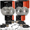 A-Premium Front and Rear Vented Disc Brake Rotors + Ceramic Pads Kit Compatible with Select Chevy, GMC & Cadillac Models - Silverado 1500 LTD, Tahoe, Suburban, Sierra 1500, Yukon, Escalade, 12-PC Set