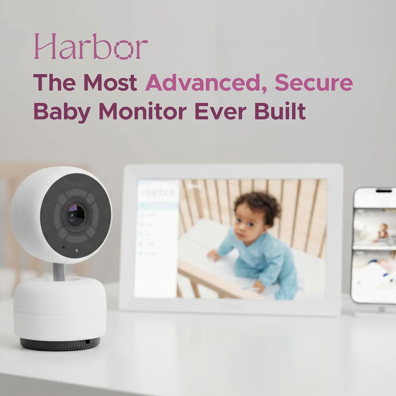 Harbor Smart Baby Monitor with 10' Tablet - The Most Reliable Way to Monitor Your Baby with or Without Internet - Private & Secure - Travel Friendly - Supports 2+ Cameras - Lifetime Membership