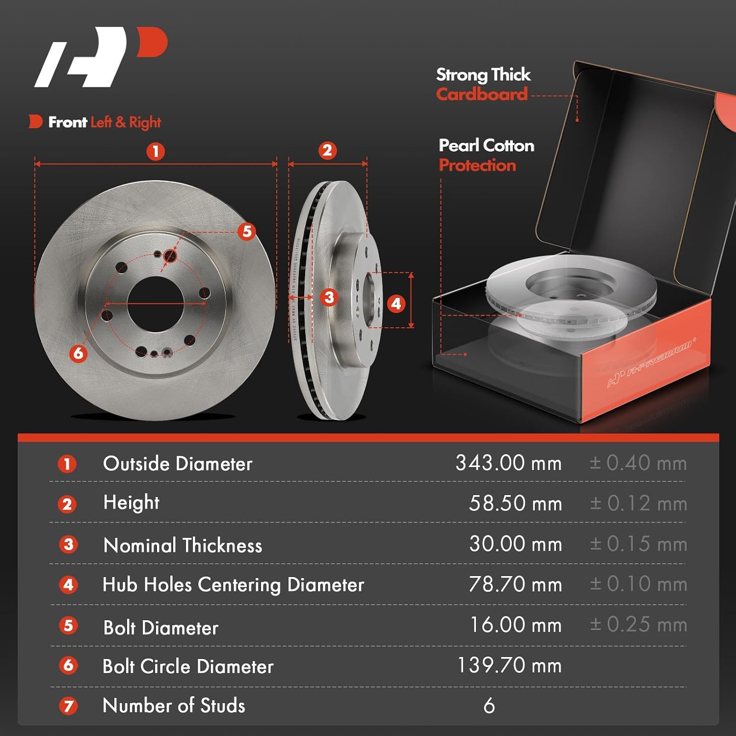 A-Premium Front and Rear Vented Disc Brake Rotors + Ceramic Pads Kit Compatible with Select Chevy, GMC & Cadillac Models - Silverado 1500 LTD, Tahoe, Suburban, Sierra 1500, Yukon, Escalade, 12-PC Set